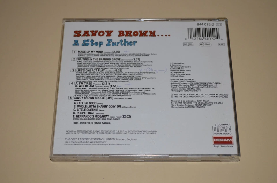 Savoy Brown – A Step Further / DERAM 1990 / W. Germany / Rar - Bild 2 von 2