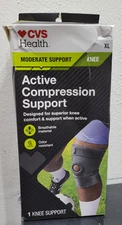 CVS Health Active Compression Knee Support Breathable Material Size LG