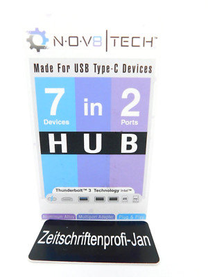 Nov8Tech 7in2 goldfarbige USB-C-Hub 7-Geräte-Port-Adapter für MacBook Air +Pro