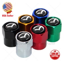 Hex Mazda Logo Emblem Car SUV Wheels Tire Air Valve Caps Stem Dust Cover Sport