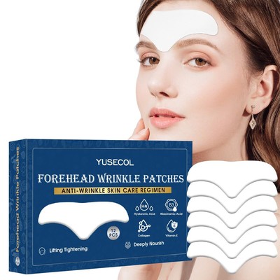 Forehead Wrinkle Patches 12Pcs with Aloe, Niacinamic Acid, Collagen, Vitamin ...