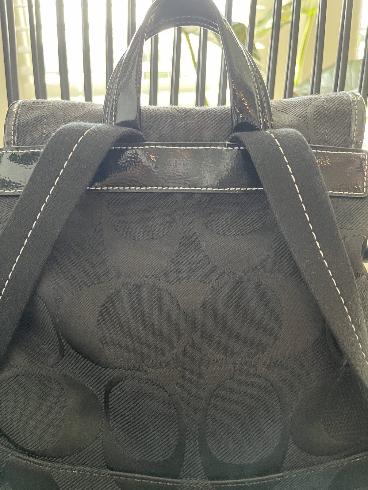 Coach Black Kyra Signature Daisy Canvas Backpack Pur… Gem