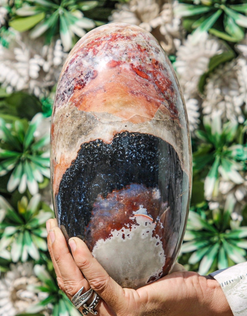 Rare 250mm Natural Pink Ocean Jasper Stone Rock And Minerals