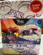 Trolls World Tour~3 piece Twin Sheet Set~Kids Bedding~Super Soft~New in Package