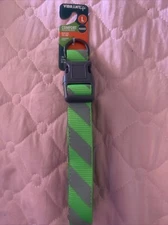NEW Vibrant Life Solid Nylon Dog Collar Adjustable Clip Green Large FREE SHIP