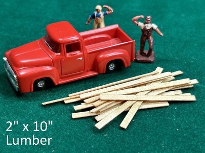350 Laser Cut Wood Dimensional 2  x 10  Lumber Boards Planks HO Scale Cargo Load