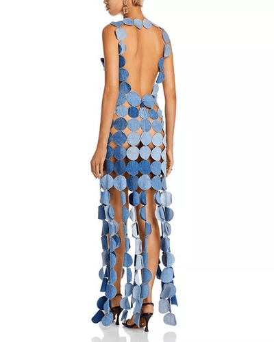 NWT A.W.A.K.E. MODE Upcycled Denim Multi Circle Dress FR 38 / US 4 AWAKE - Picture 4 of 16