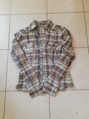 Chemisette Femme XANAKA Blanc Taille S - Coton à Motif Fleuri Et Rayures - Occasion Très Bon État
