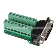 DB15-G2-01 VGA Male 15Pin Port to Terminal Breakout Board Connector Screw Nut