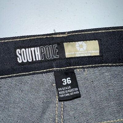 Southpole goldtab w36 極太 美品 Sk8 y2k B系 Vintage Y2K SouthPole Jeans Very Baggy Wide Leg Gold Label Dark