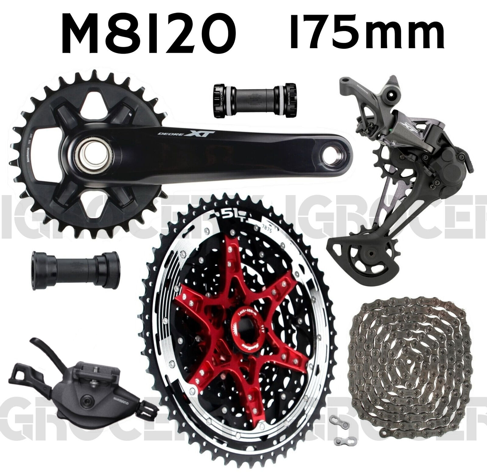 175mm) Shimano XT M8120 1x12speed Groupset w/ SunRace Cassette