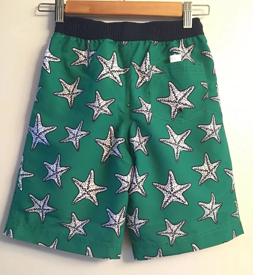 NUEVO CON ETIQUETAS HANNA DIFFERENTSON Niños Bañador Board Shorts Forrado Verde Estrella de Mar Talla 6-7 Foto 3 de 4