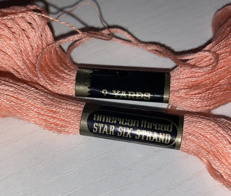 25+ Hilo de bordar American Thread Star seis hilos 9 yardas rosa melocotón salmón Foto 3 de 3
