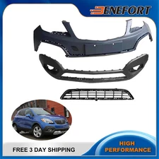 New Front Bumper Cover Upper & Lower Grille Black For 2013-2016 Buick Encore