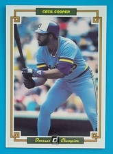 1984 Donruss Champion #24 Cecil Cooper Milwaukee Brewers Jumbo Baseball Card 