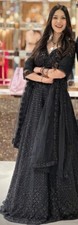 Wedding Collection Black Net Lehenga Choli With Dupatta For Women  Girls