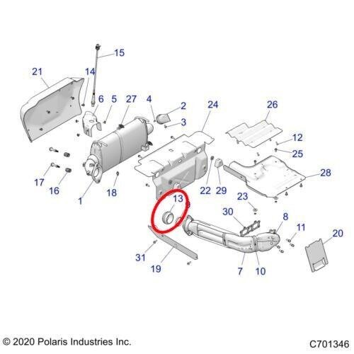 RPM Double Spherical Exhaust Gasket for Polaris RZR XP 1000 Trails & Rock - Picture 6 of 6