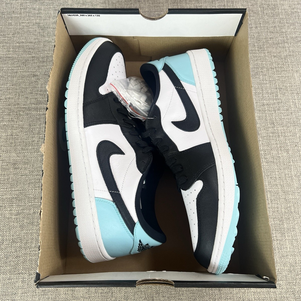 Men's Size 15 Nike Air Jordan 1 Low Golf Shoe White Black Copa