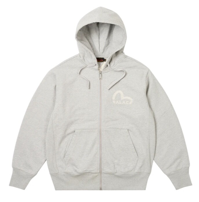 New PALACE EVISU ZIP HOOD GREY,XL UK