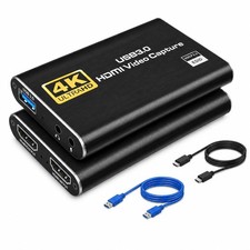 Capture Card for Streaming 4K HDMI Video Small, Black