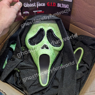 Ghost Face Glow In The Dark Bling Maske - New Style - Fun World