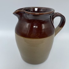 Pearsons of Chesterfield Stoneware Jug Vintage Brown Cream Glaze Rustic Pottery
