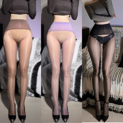 Ultra-Thin Elastic Nylon Shiny Tights Stockings Pantyhose Seamless See Through