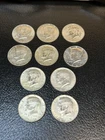 1967-1969 Kennedy Half Dollars 40% Silver Circulated, Lot of 10 Silver Coins.