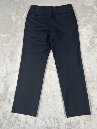 Armani Collezioni Giorgio Suit Blue Pin Striped 40R 34x31 100% Wool Made Italy - Picture 17 of 24