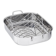 Retailer Basics Stainless Steel Rectangular Roasting Pan Rack 16 In Su01Ssp259