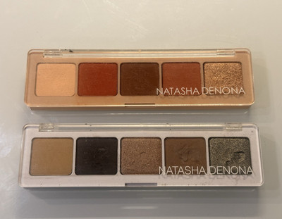 Natasha Denona 2x 5-Pan Eyeshadow Palette Set Shimmer Matte Gold Brown