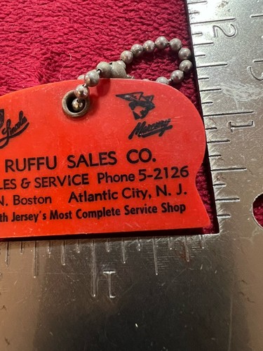 Raspador de llavero de monedas vintage, Ruffu Lincoln Mercury Sales en Atlantic City, Nueva Jersey - Imagen 3 de 5