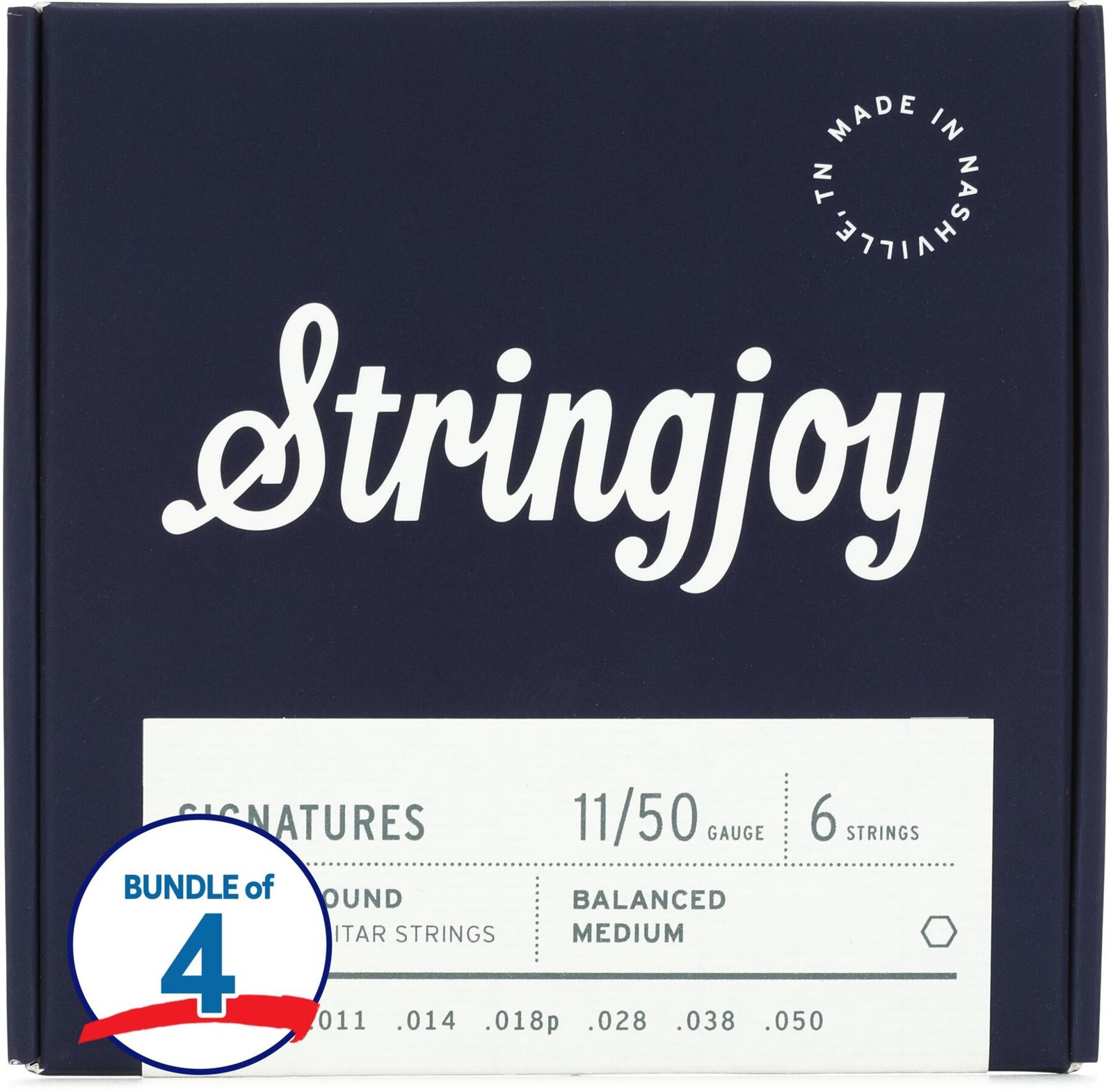 Сбалансированные струны для электрогитары Stringjoy Signatures с никелевой обмоткой 4 упаковки - 7890₽