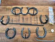 5 Piece Handmade Horseshoe Bathroom Towel Hook Set