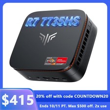 KAMRUI Gaming Mini PC Ryzen 7 7735HS 16GB LPDDR5 RAM 512GB SSD 8C/16T, 4.75GHz