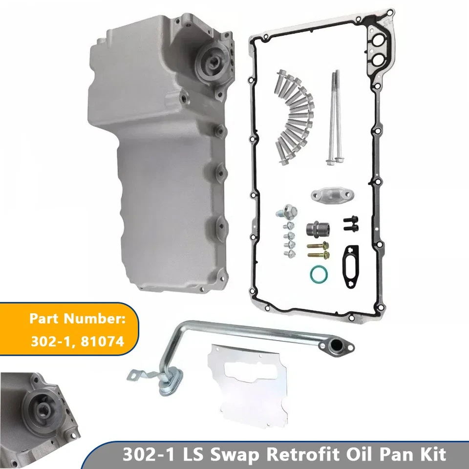 302-2 LS Swap Retrofit Aluminum Oil Pan for 55-87 GM LS Gen III IV 4.8L 5.3L 6.0 - image 3 of 4