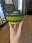 Vintage Anchor Hocking Fire King Oven Green Diamond Kimberly Pattern 5” Bowl