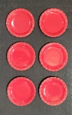Set of Six (6) Pioneer Woman TONI Red 8.5" Stoneware Salad Plates