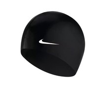 Nike Solid Silicone Swim Cap One Size Fits Most BLACK 93060-011 NEW