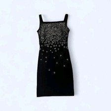 Vintage 90S Jessica McClintock Gunne Sax Black Velvet Sheath Dress