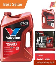 High Mileage Motor Oil SAE 5W-20 Synthetic Blend 5 QT MaxLife Technology 27.18 per gallon