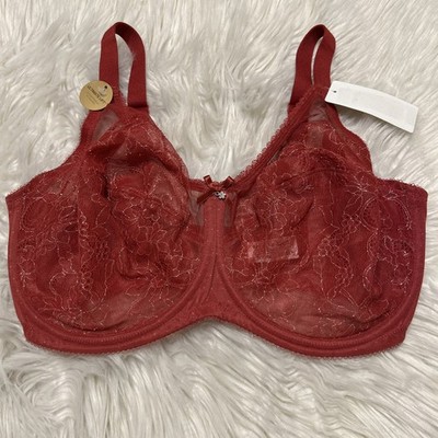 Wacoal 36G Bra Red Retro Chic Full Figure 855186 Underwire Back Close NEW $72