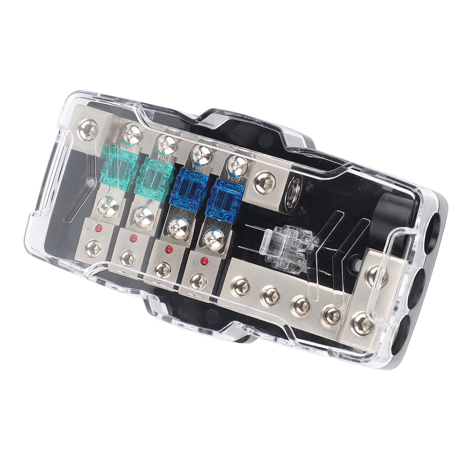 Fuse Box Car Audio Stereo 4 Way Distribution Holder With LED For SUV ATV UTV