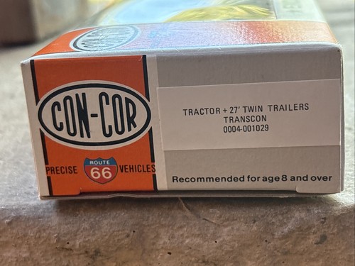 Con-Cor Tractor 27 Foot Twin Trailers Transcon 0004-001029 Boxed NOS HO Scale - Picture 3 of 3
