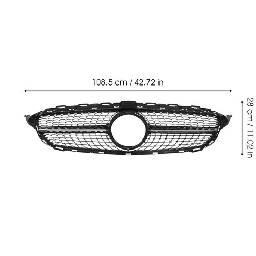 Kühlergrill Frontgrill Diamant Passend für Benz W205 C205 2015–2018 Schwarz - Bild 12 von 17