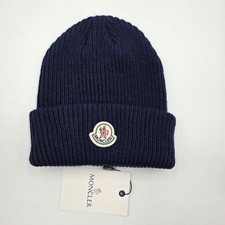 Moncler Navy Blue Winter Beanie Hat One Size Fits All New with Tags