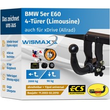 ANHÄNGERKUPPLUNG abnehmbar für BMW 5er E60 03-10 +13pol E-Satz EBA