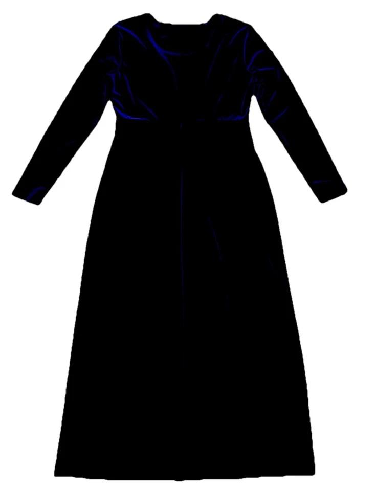 Vestido De Colección Kathie Lee S 4-6 Púrpura Terciopelo Maxi Manga Larga Capricho Y2K Foto 2 de 4