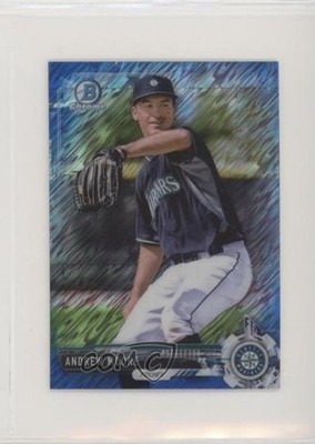 2017 Bowman Chrome Minis Blue Shimmer Refractor /150 Andrew Moore Rookie RC 0m8