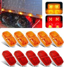 10 x Trailer Marker LED Light Double Bullseye 10 Diodes Clearance Lamp Red/Amber